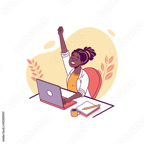 excitement of a women for successive online small business 