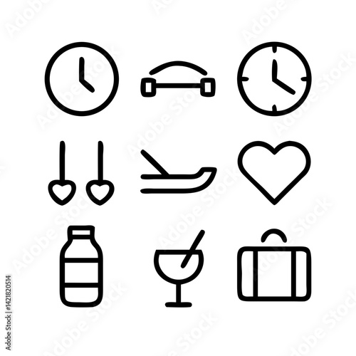 Simple Set of Sleep Related Vector Line Icons. Contains such Icons as Insomnia, Pillow, Sleeping Pills and more. Editable Stroke. 48x48 Pixel Perfect.
