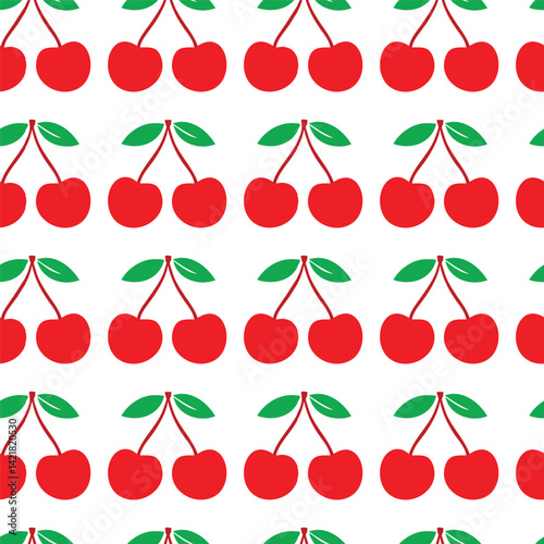 Hand drawn cherry seamless pattern background