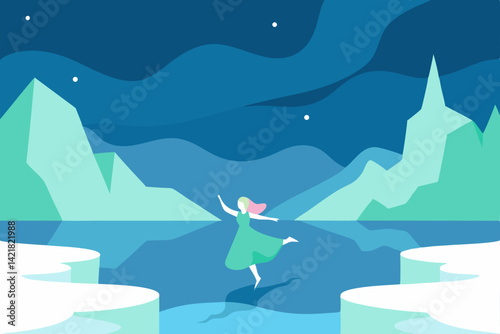 vector illustration of a mountain landscape