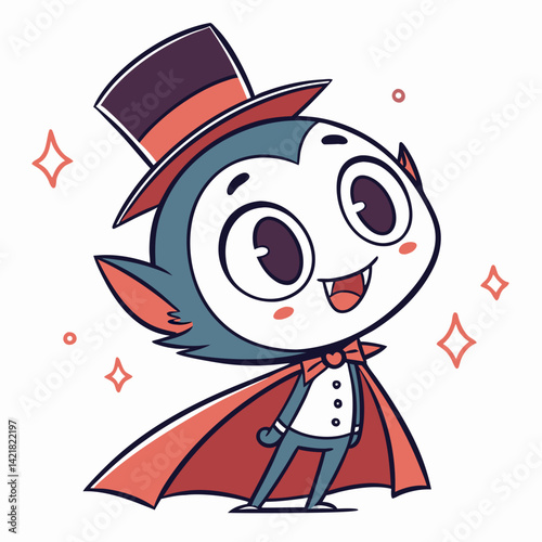 Vector Cute dracula cartoon character