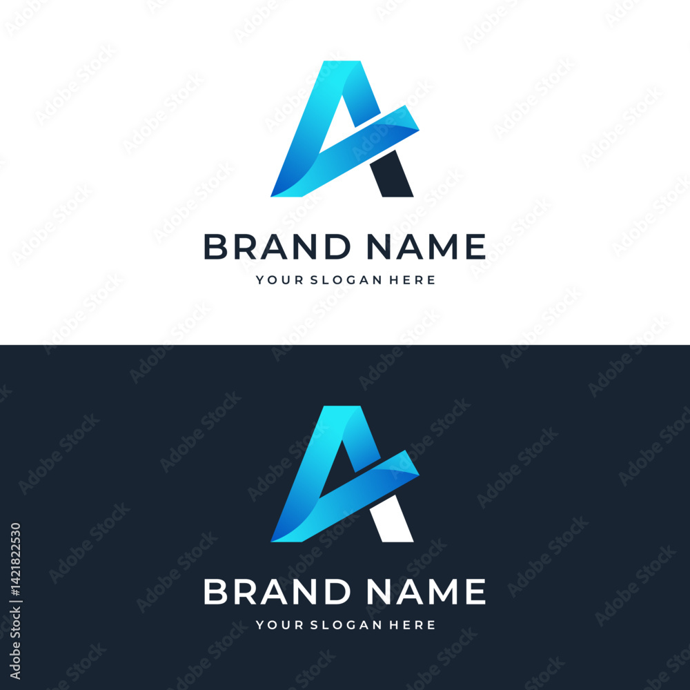 Fototapeta premium modern gradation letter A initials