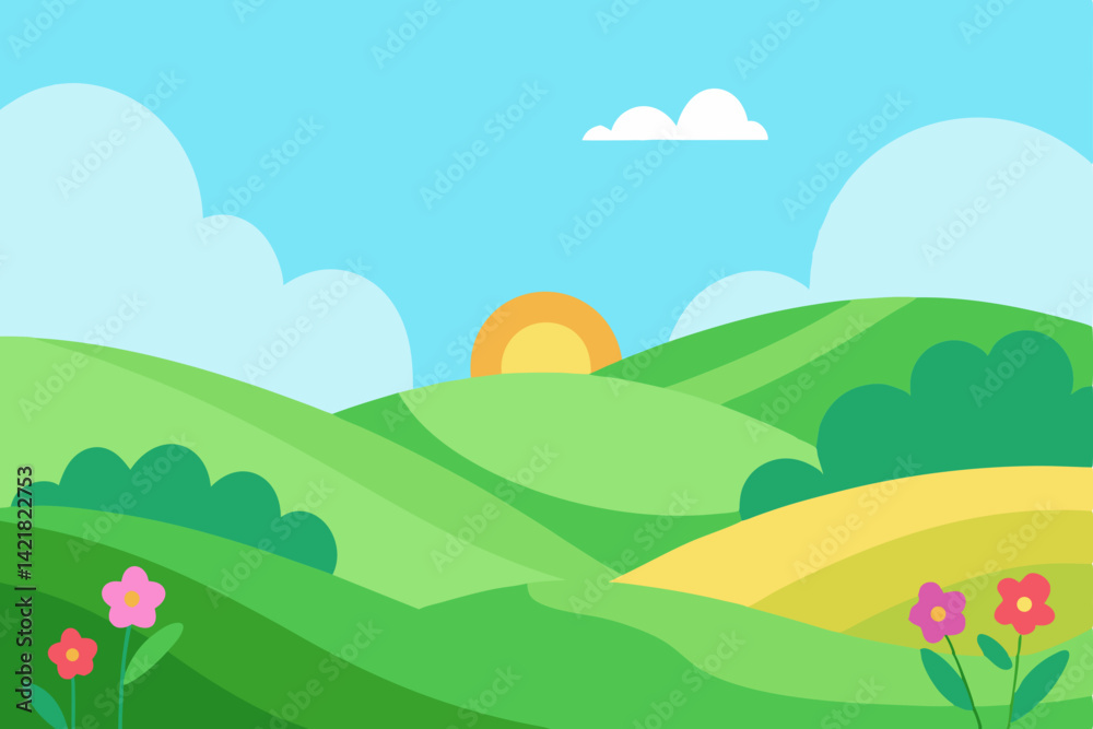 Fototapeta premium summer landscape with mountains and blue sky