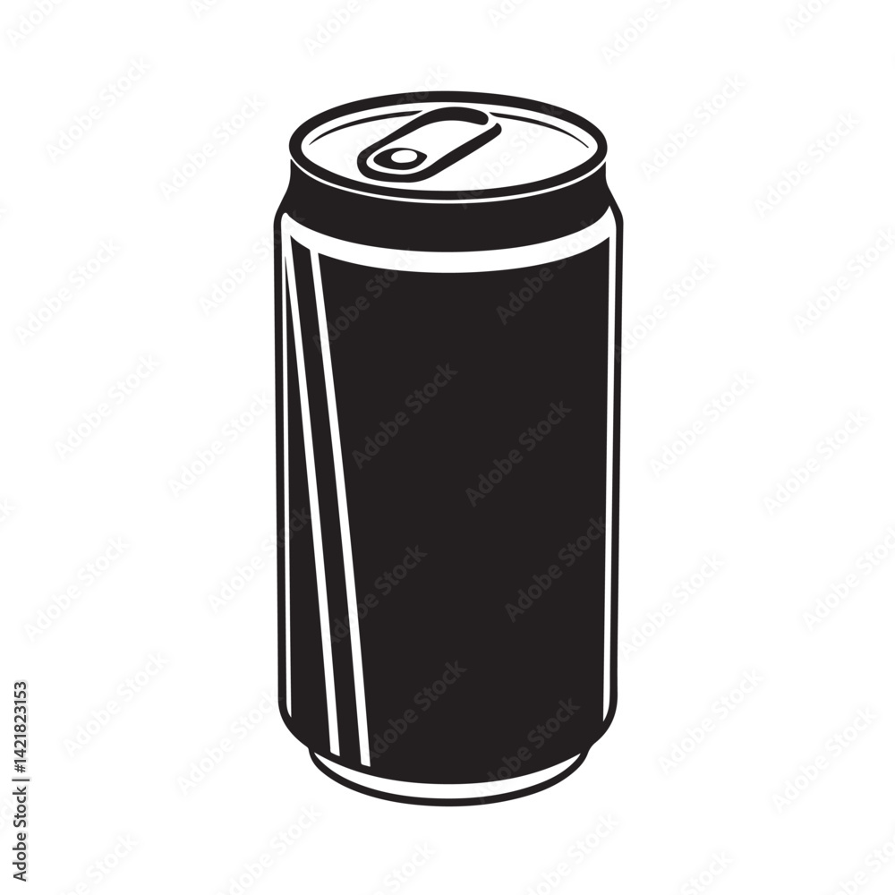 Soda can icon bold outline black and white vector illustration Soda can icon bold outline black and white vector illustration