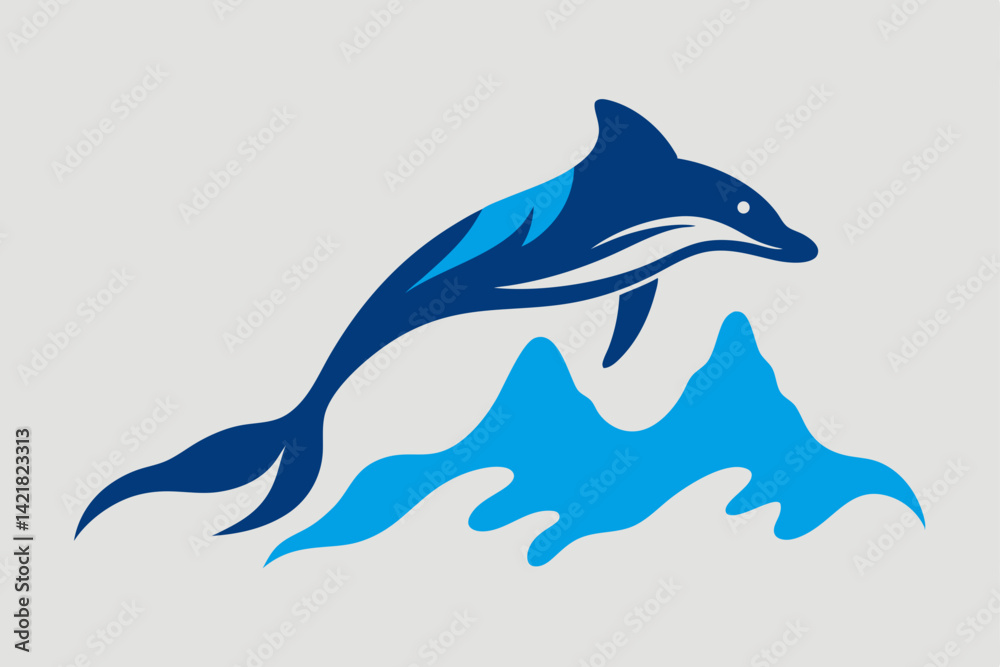 Obraz premium vector illustration of a wolf and shark