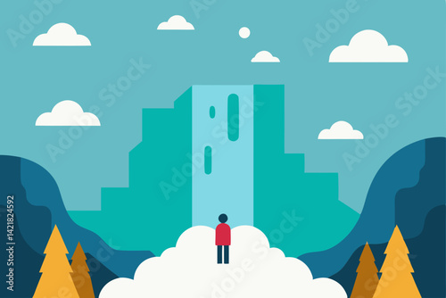 vector illustration of a mountain landscape