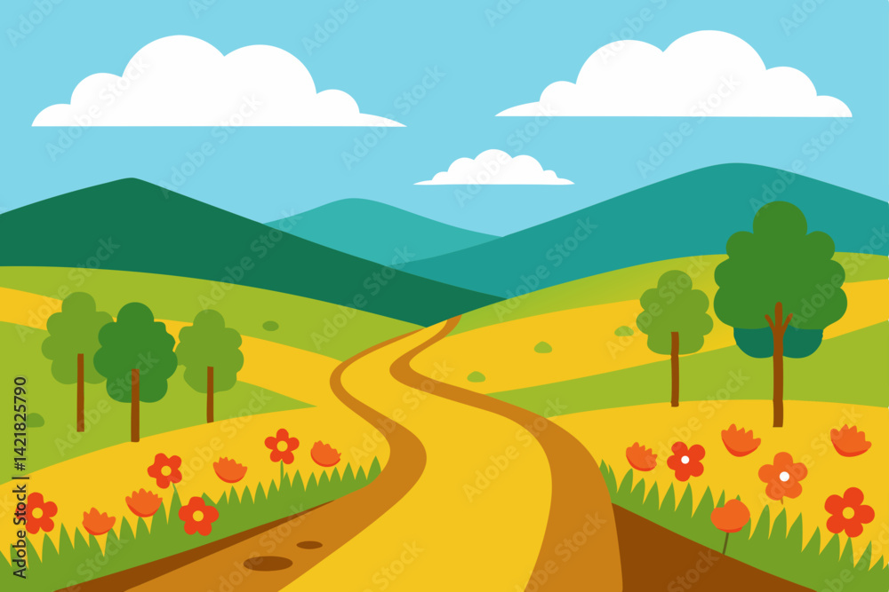 Fototapeta premium country road in the mountains