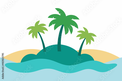tropical island with palm trees