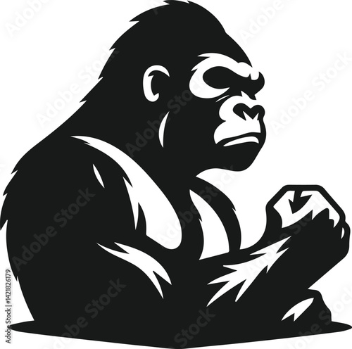 Wallpaper Mural Gorilla vector silhouette Torontodigital.ca