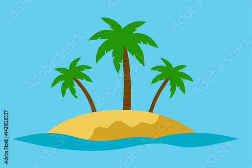 tropical island with palm trees