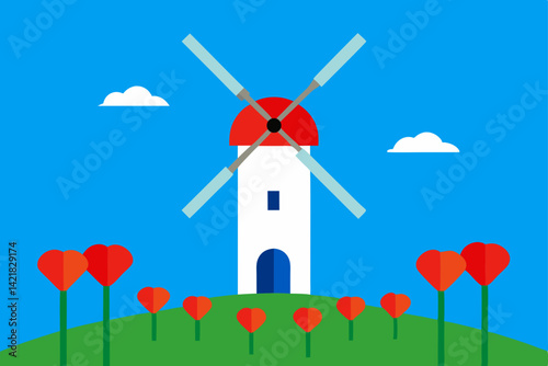 windmill in the field