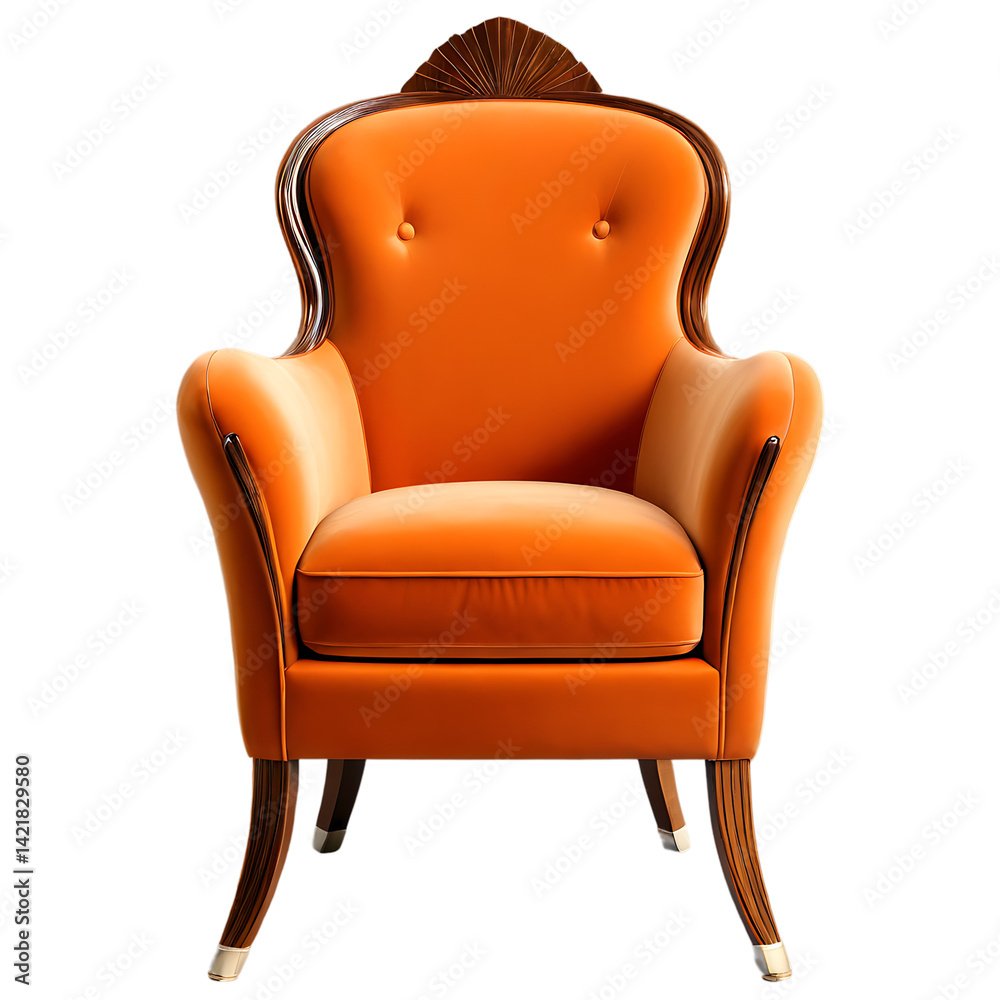 Naklejka premium Orange Velvet Armchair