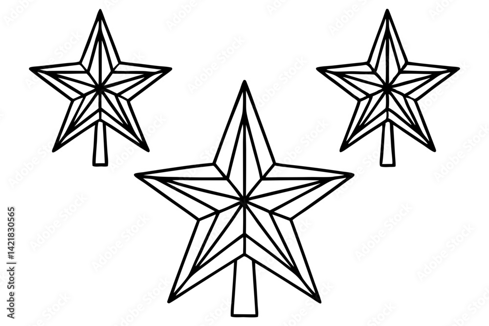 Obraz premium Festive Star Topper Line Art Design