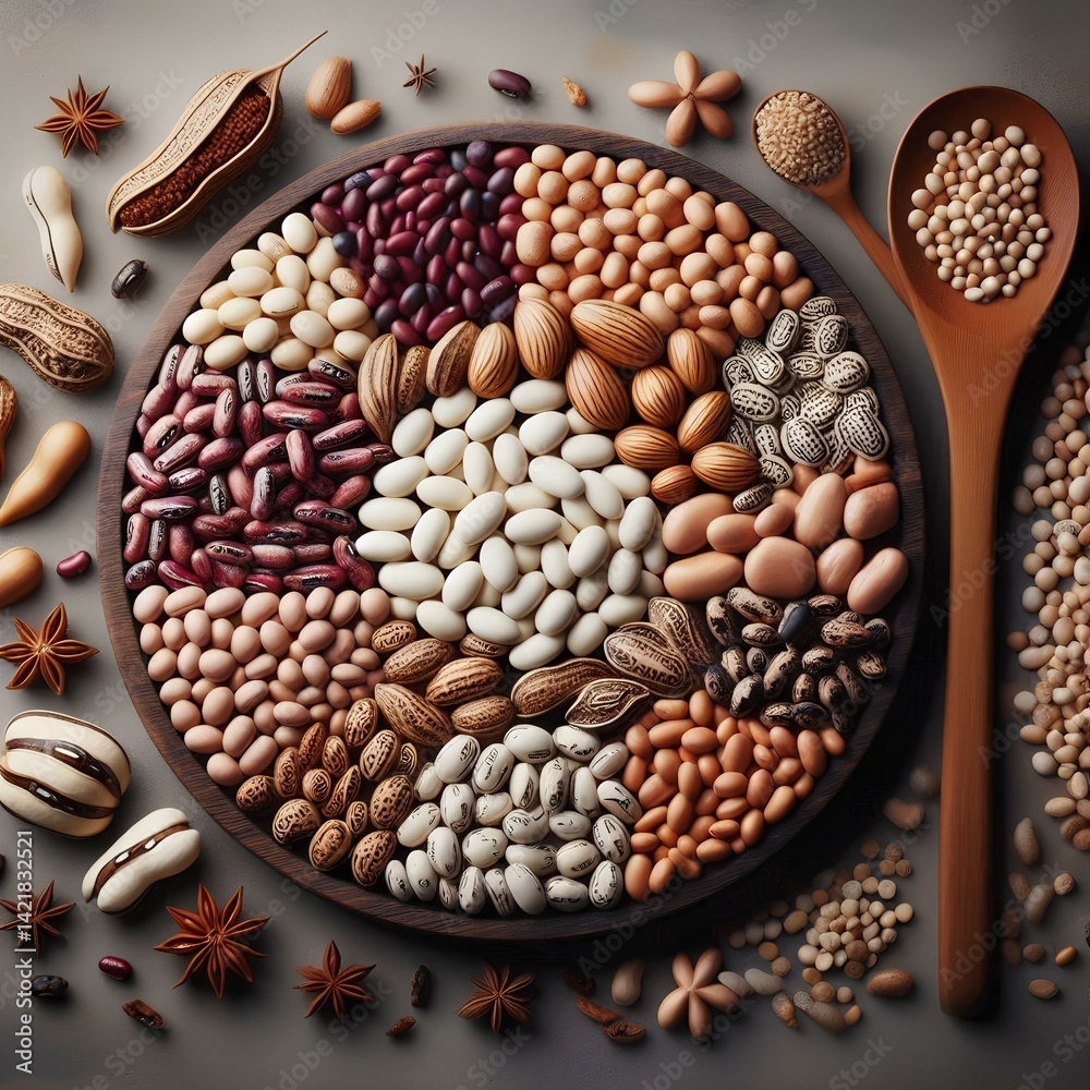 Naklejka premium Beans of various families