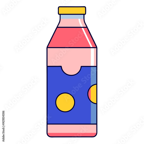 illustration of a bottle of milk and lemon
