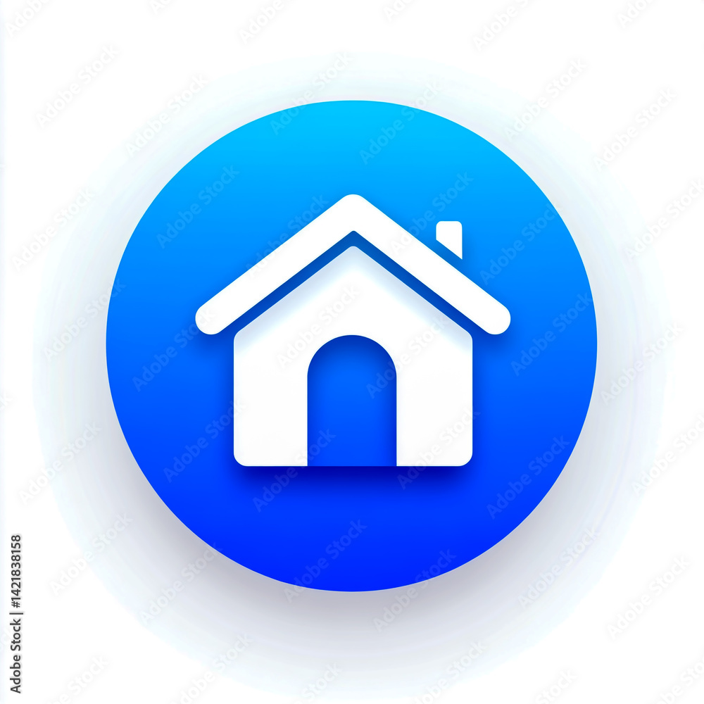 Home icon vector illustration for website or app design with modern style and blue color theme Home icon vector illustration for website or app design with modern style and blue color theme
