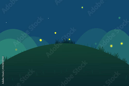 night landscape with stars