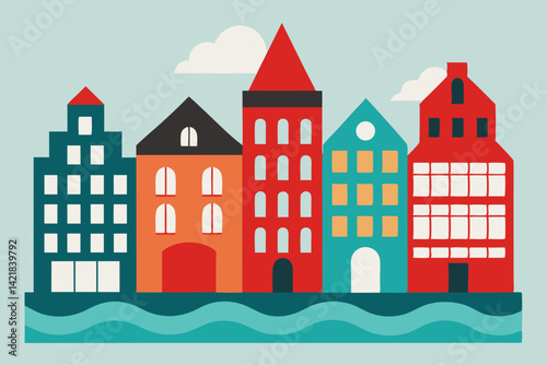 vector illustration of old castle