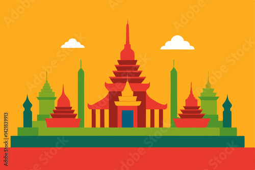 vector illustration of temple