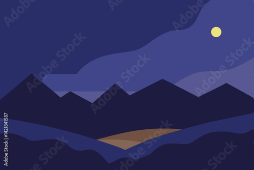 vector illustration of a mountain landscape with mountains