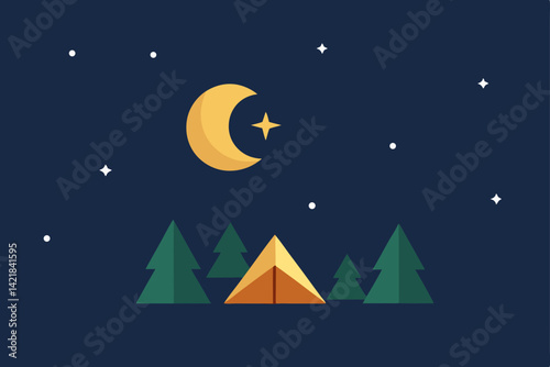 night sky with moon