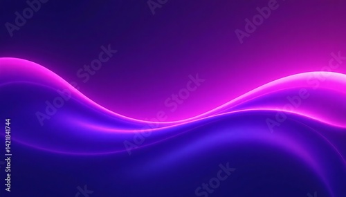 Vibrant abstract waves of purple and pink create a dynamic visual experience.