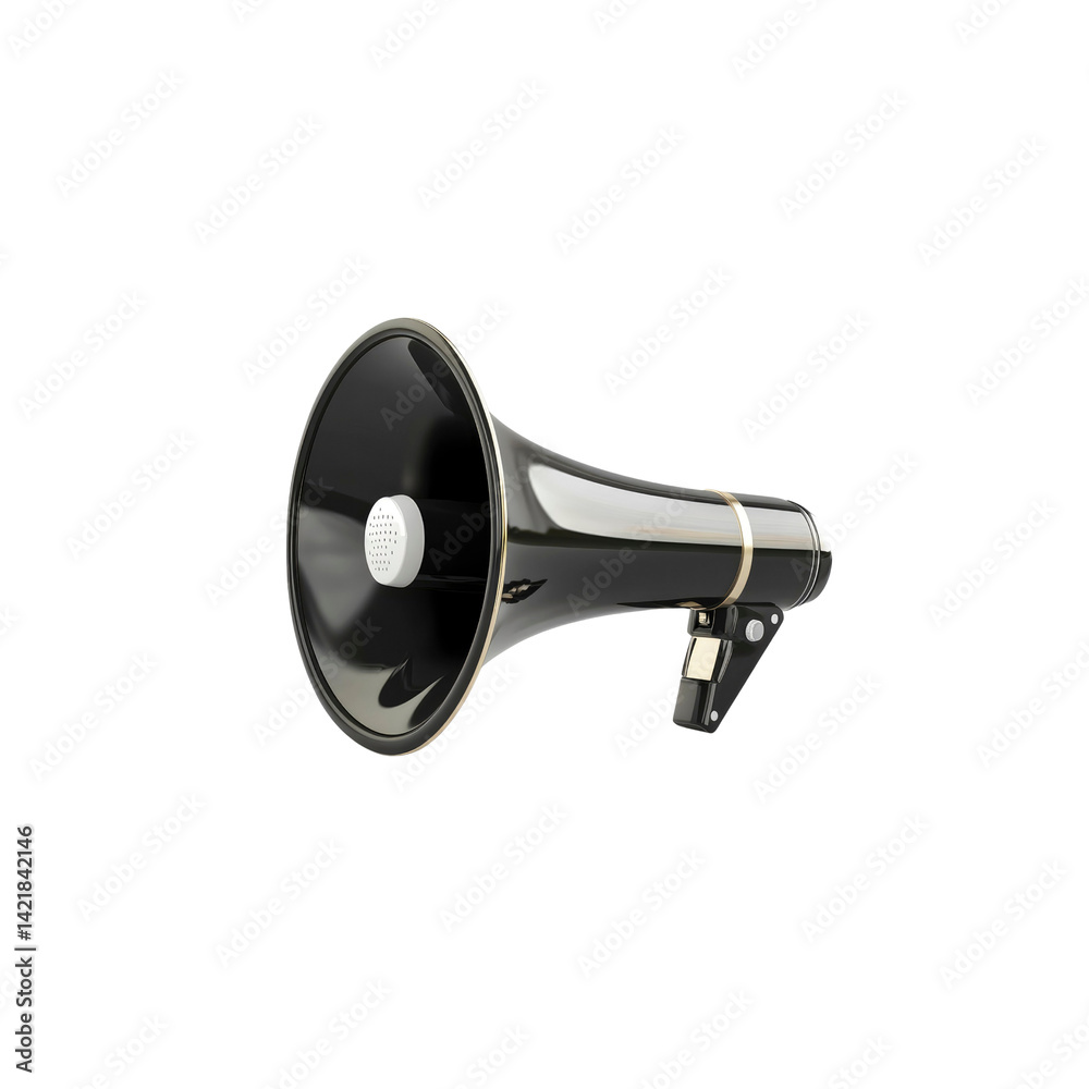 Black Megaphone, Bullhorn, Loudspeaker for Announcement and Public Address System