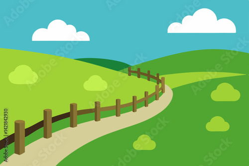 vector illustration of a rural landscape