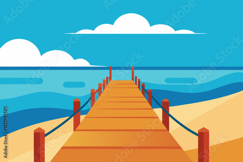 wooden bridge over the sea