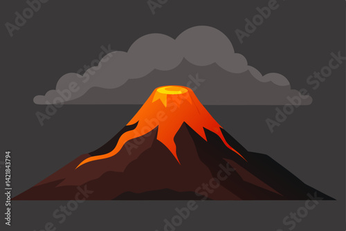 volcano in the clouds