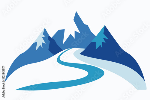 winter landscape with mountains