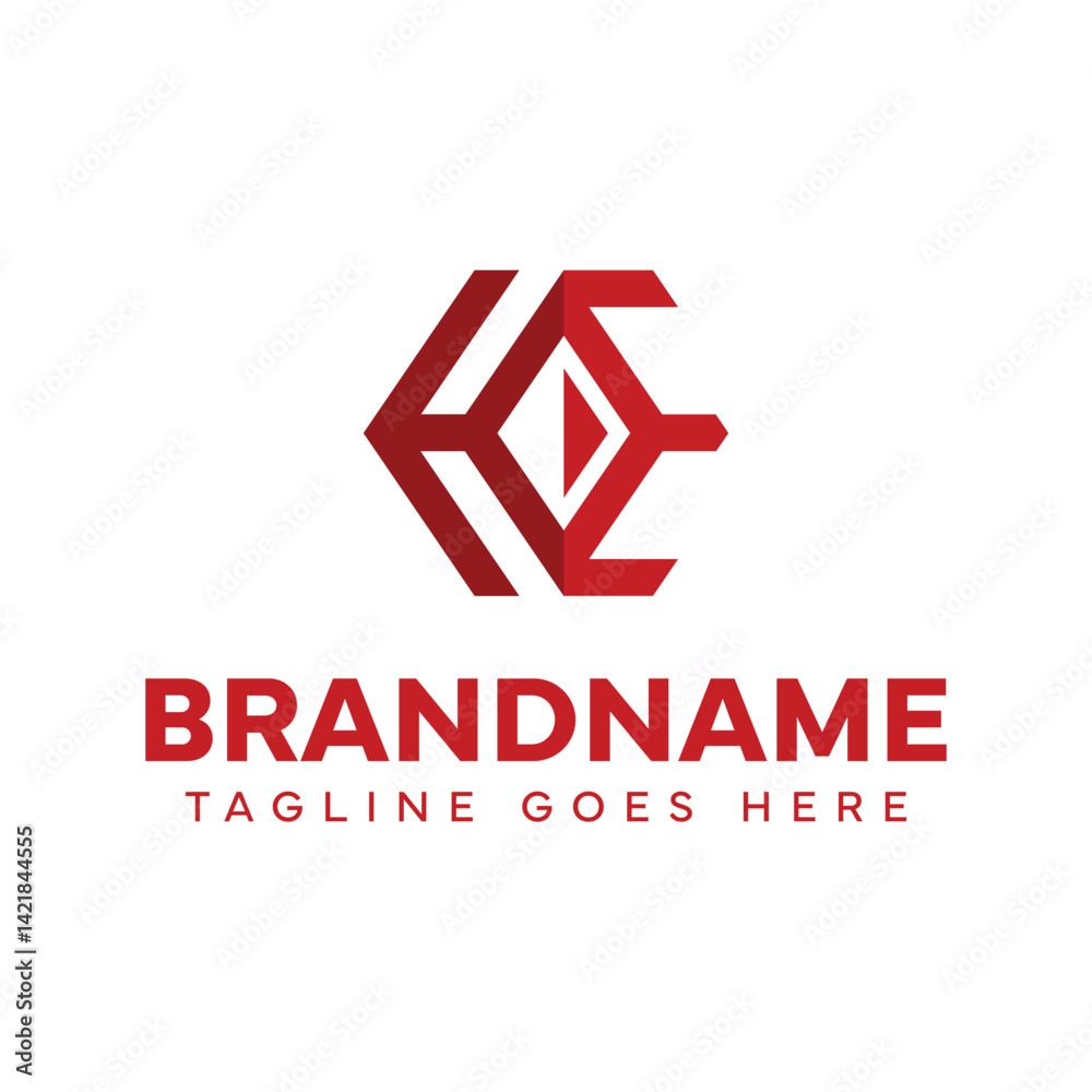 Fototapeta premium Letters HE Diamond Logo, symbolizing elegance, strength, and premium identity