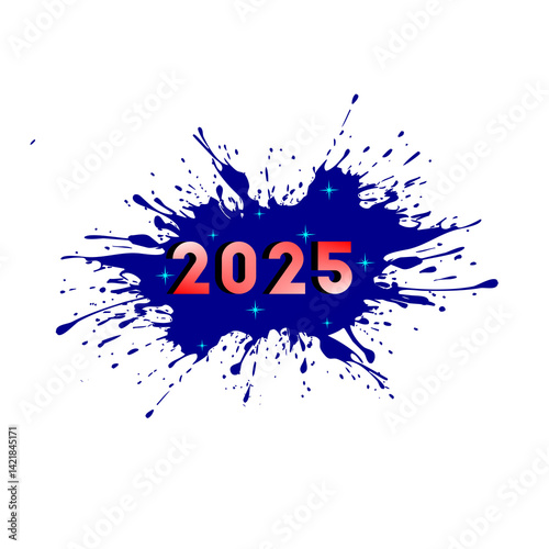 Gradient 2025 vector 3d illustration design art