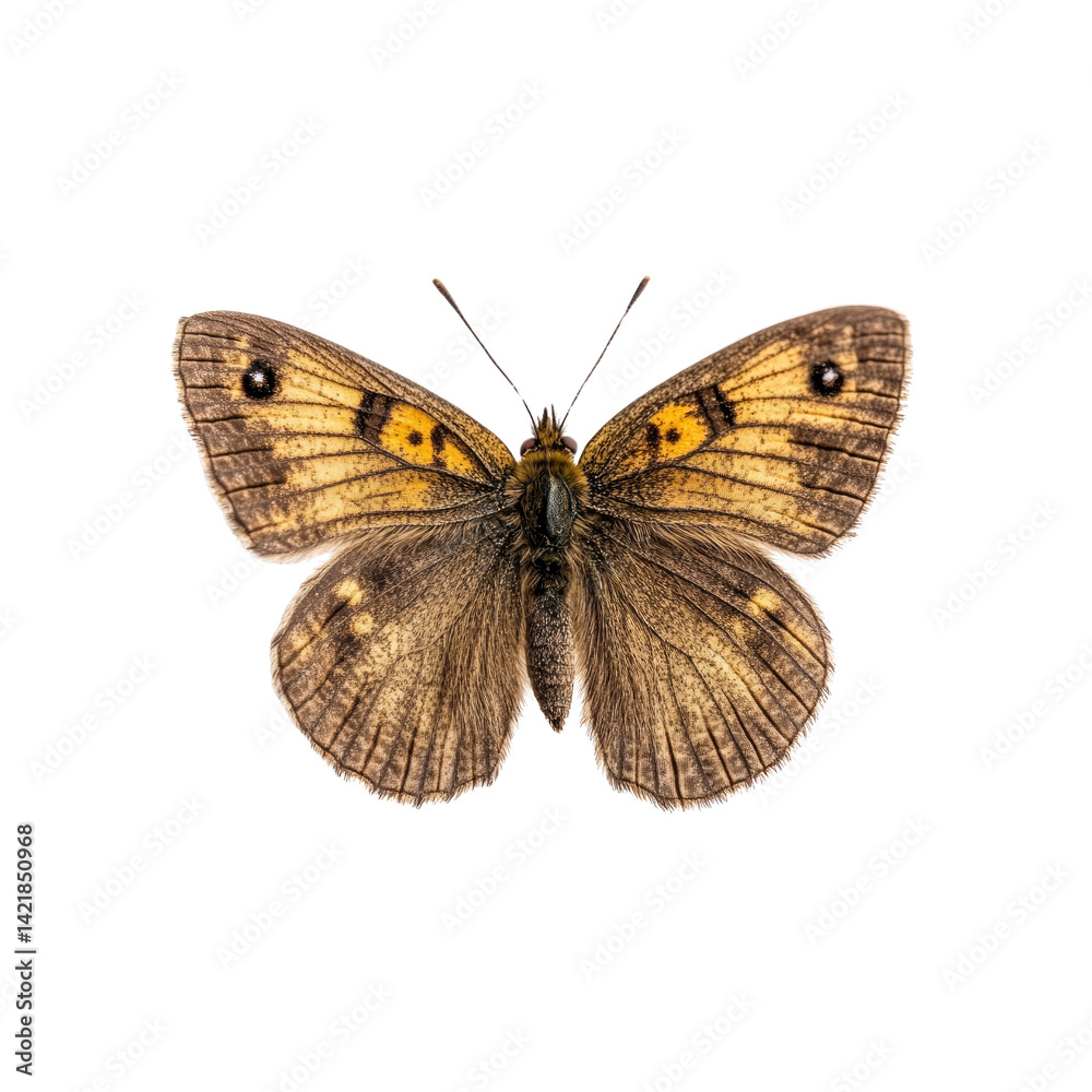 Obraz premium Close-up of a Glanville Fritillary Butterfly (Melitaea cinxia) with Spread Wings on Transparent Background