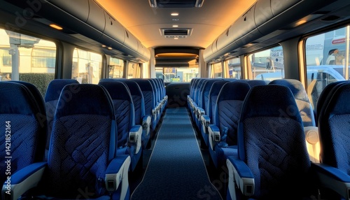 Empty coach bus interior