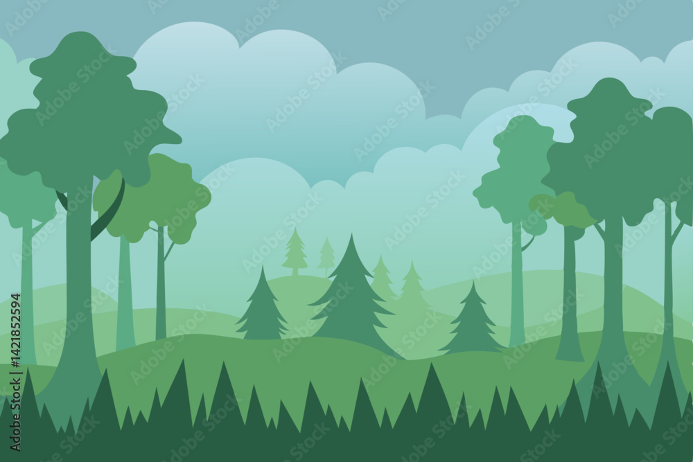 Obraz premium green forest landscape