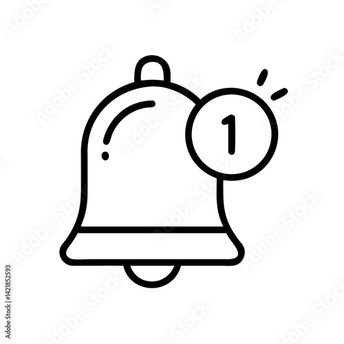 notification bell icon on transparent background for apps and websites