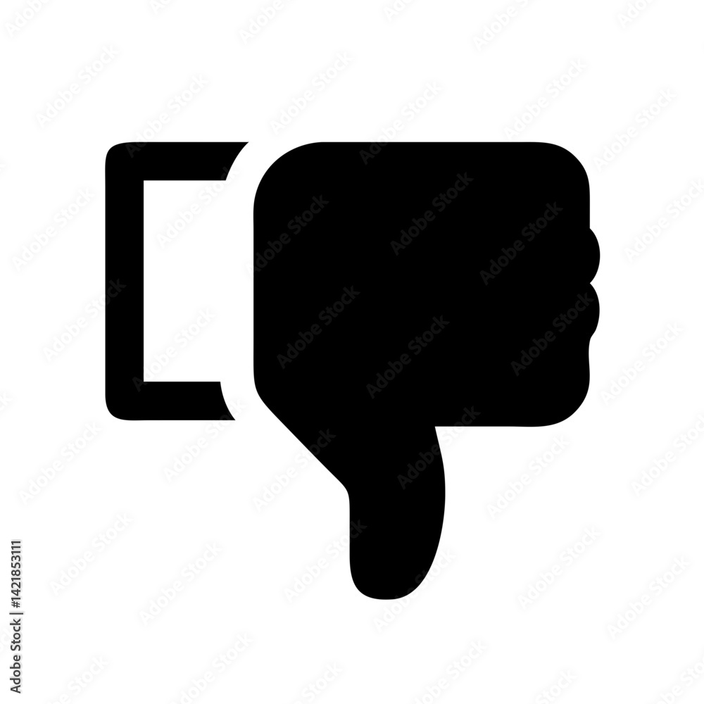 thumbs down icon on transparent background for apps and websites