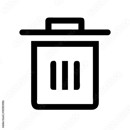 trash icon on transparent background for apps and websites