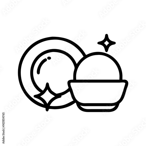 dishwashing icon on transparent background for apps and websites