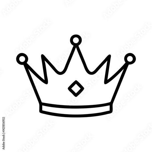 queen crown icon on transparent background for apps and websites