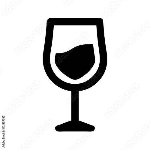 wine glass icon on transparent background for apps and websites