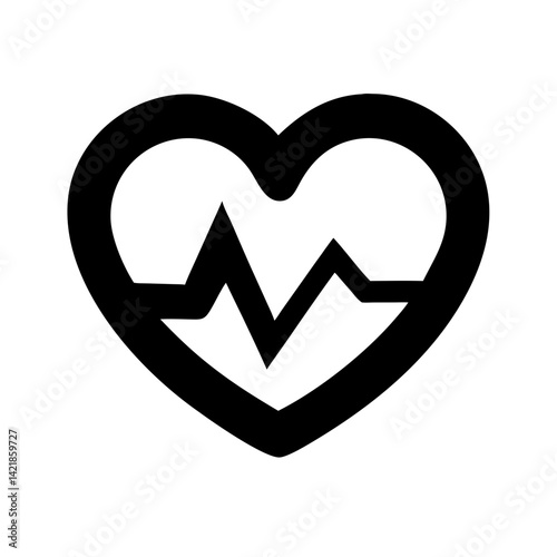 heart health icon on transparent background for apps and websites