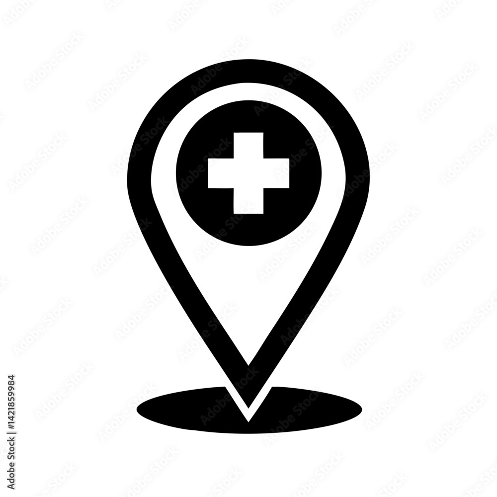 hospital location icon on transparent background for apps and websites hospital location icon on transparent background for apps and websites