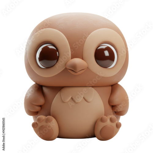 Cute cartoon owl with tan feathers