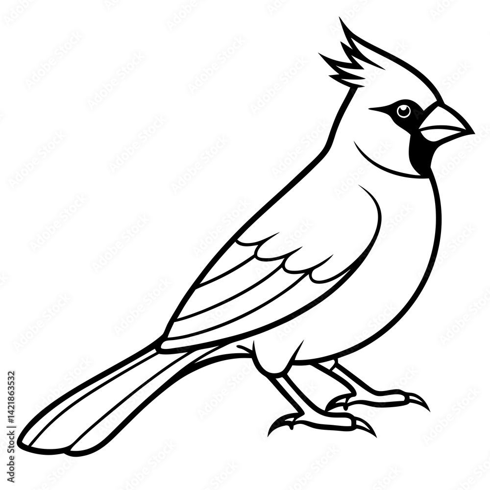 Minimalist Cardinal Bird One-Line Vector Art Minimalist Cardinal Bird One-Line Vector Art