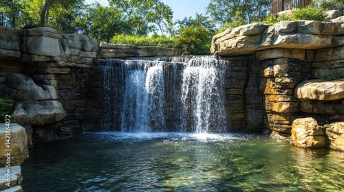 Serene Waterfall Landscape: A Tranquil Oasis of Nature's Beauty