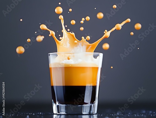 Espresso Bomb Explosion in Cream Slow Motion