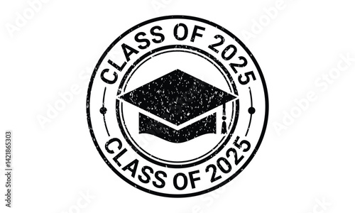 Class of 2025 ink rubber stamp vector