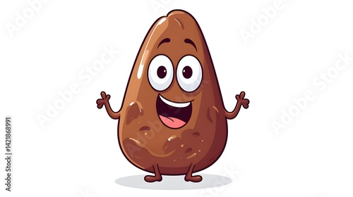 Vintage Cartoon Poop Illustration with Retro Style for Graphic Design Projects